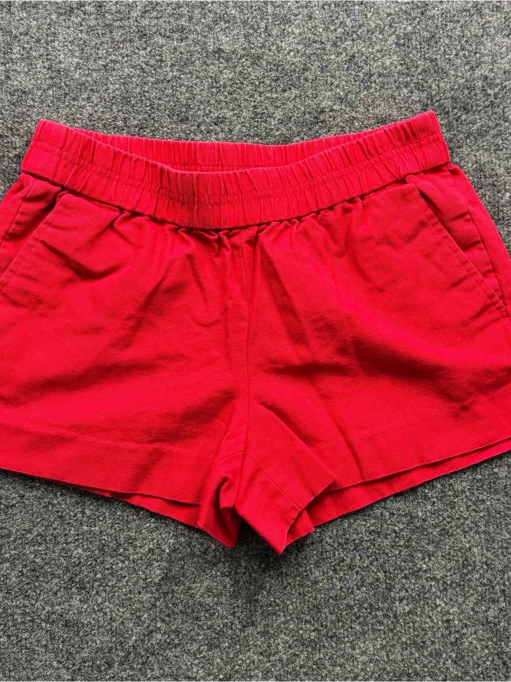 J. Crew Bright Red Elastic-Waist Shorts